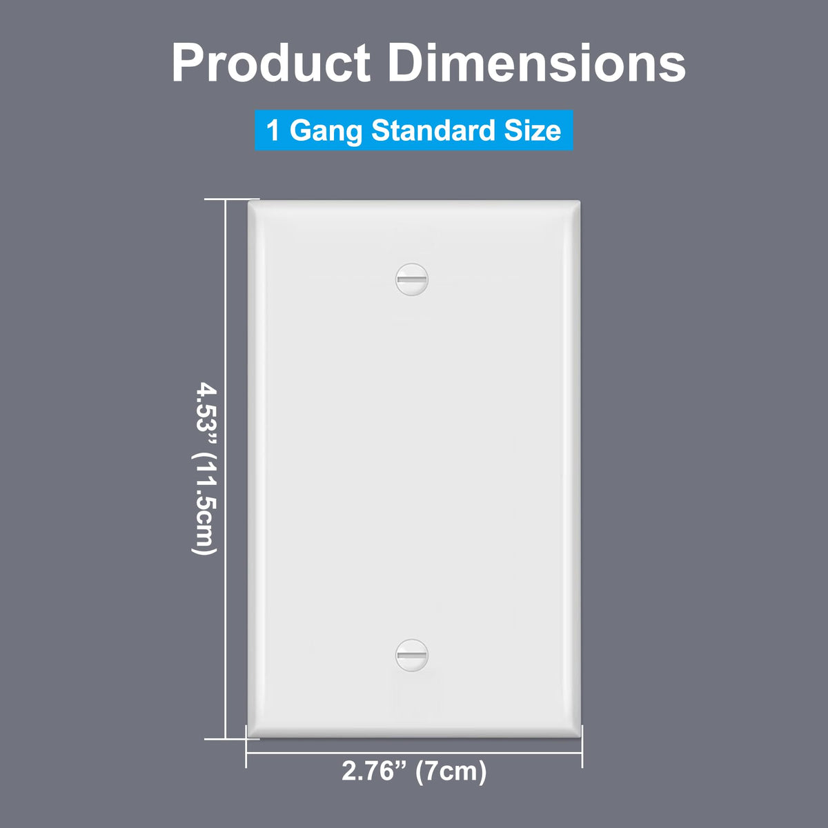Bestten 1-gang wall plate fits standard boxes and hides wall flaws.