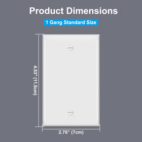 Bestten 1-gang wall plate fits standard boxes and hides wall flaws.