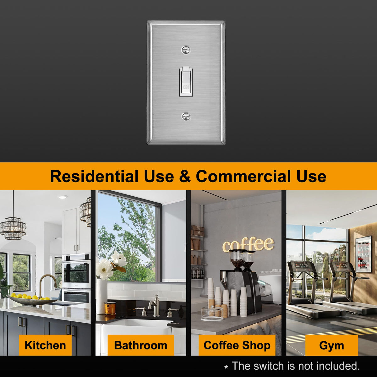 BESTTEN wall plate including screws simplifies mounting of 1-gang switches