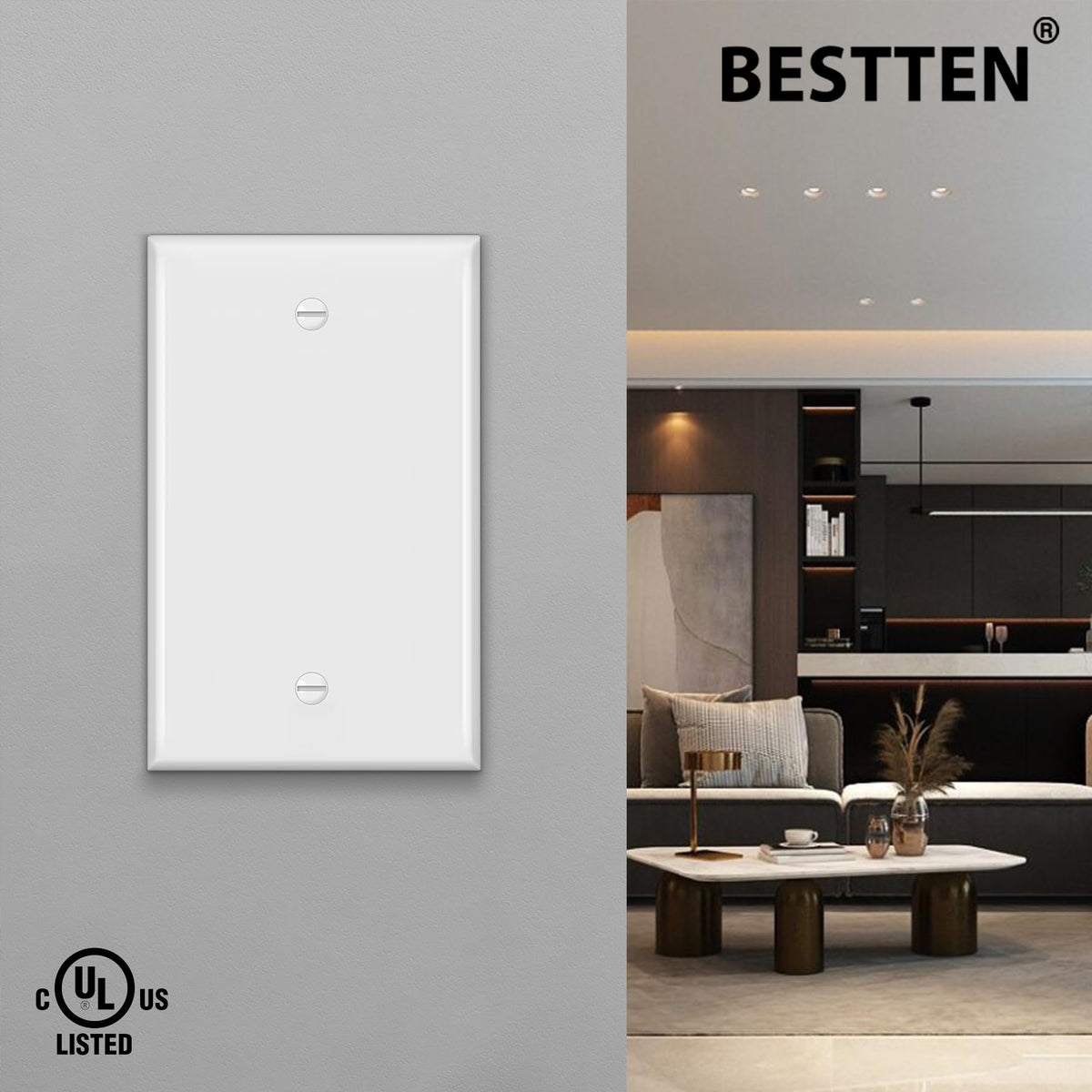 Bestten wall plate with gloss finish resists fading and is easy to wipe.