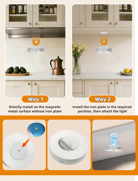 Besttour dimmable stick-on light provides flexible brightness for cabinets and shelves.