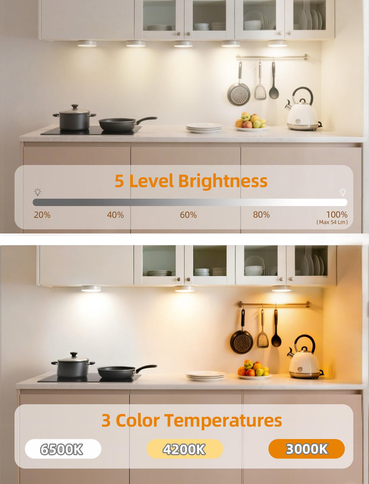 Besttour LED puck light RGB showcasing color options for ambient mood lighting.