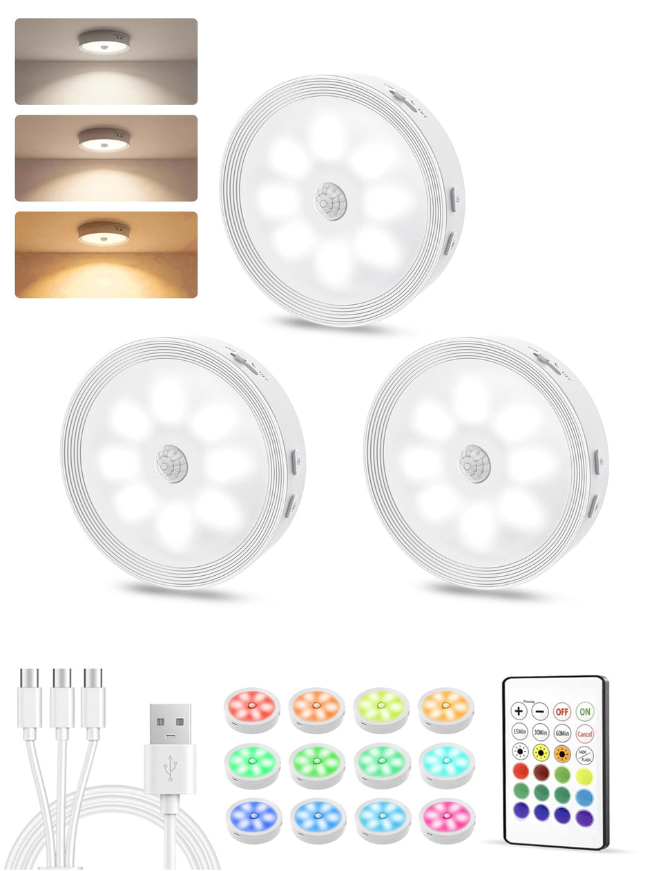 Besttour under-cabinet lighting remote puck for bright, adjustable kitchen illumination.