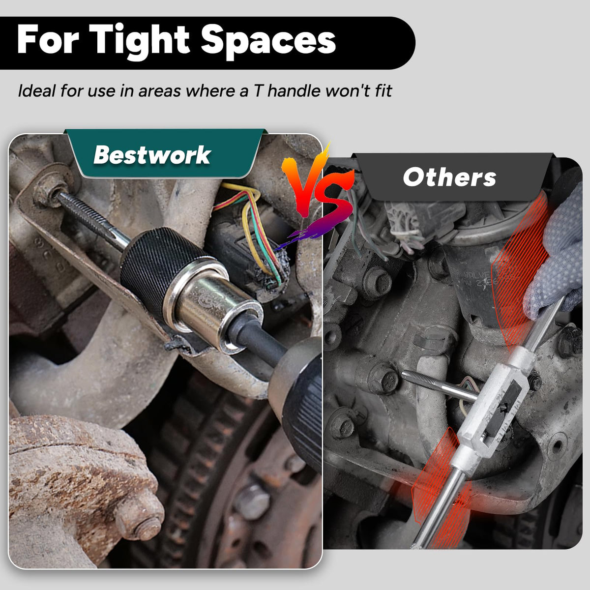 Bestwork adjustable tap socket demonstrated in a compact workspace