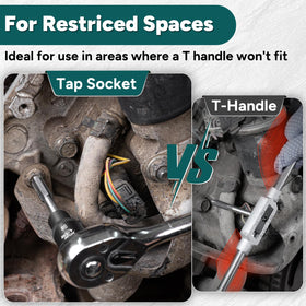 Bestwork compact setup showing tight-space tapping efficiency