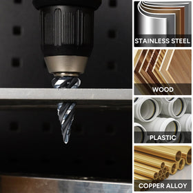 Bestwork drill bits work on stainless steel, aluminum, copper, and plastic