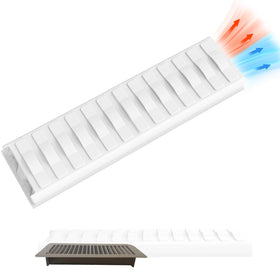 BESWEL Sideways Vent Extender on metal register for targeted airflow.