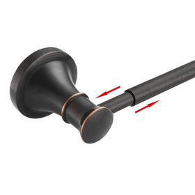 BESy adjustable bronze towel bar retracts 16 to 26 inches for flexible bathroom spacing.