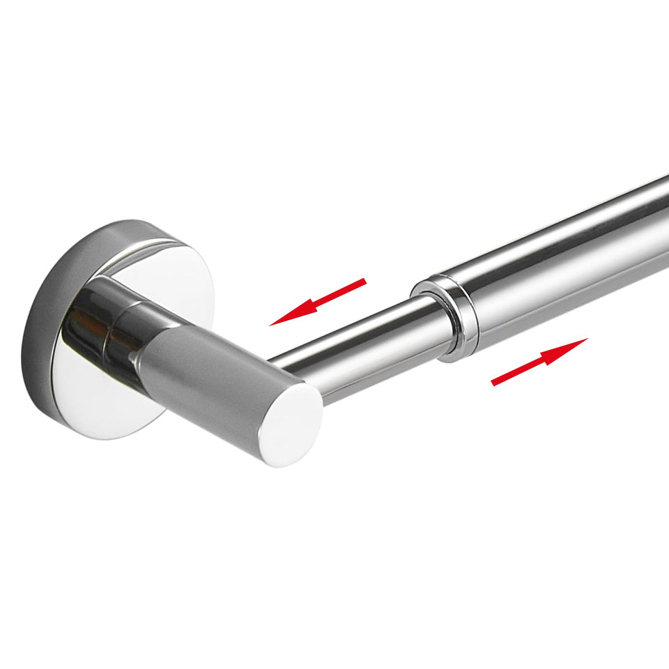 BESy adjustable towel bar extension showing 15-26 inch versatility