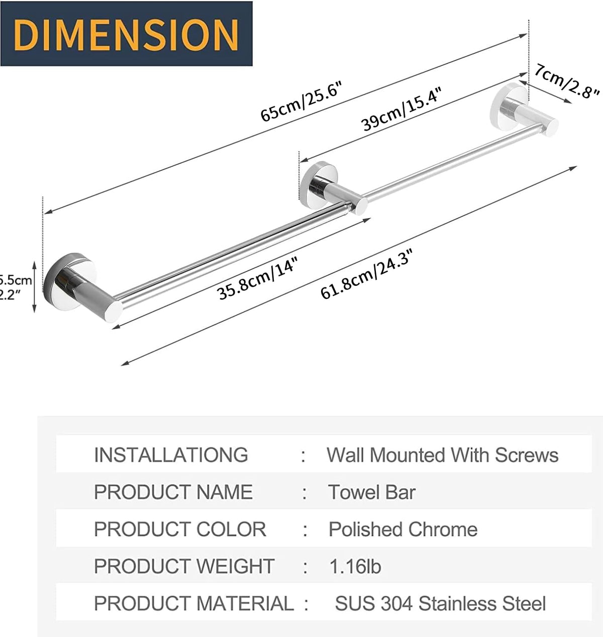 BESy concealed screws provide a clean, hotel-style look