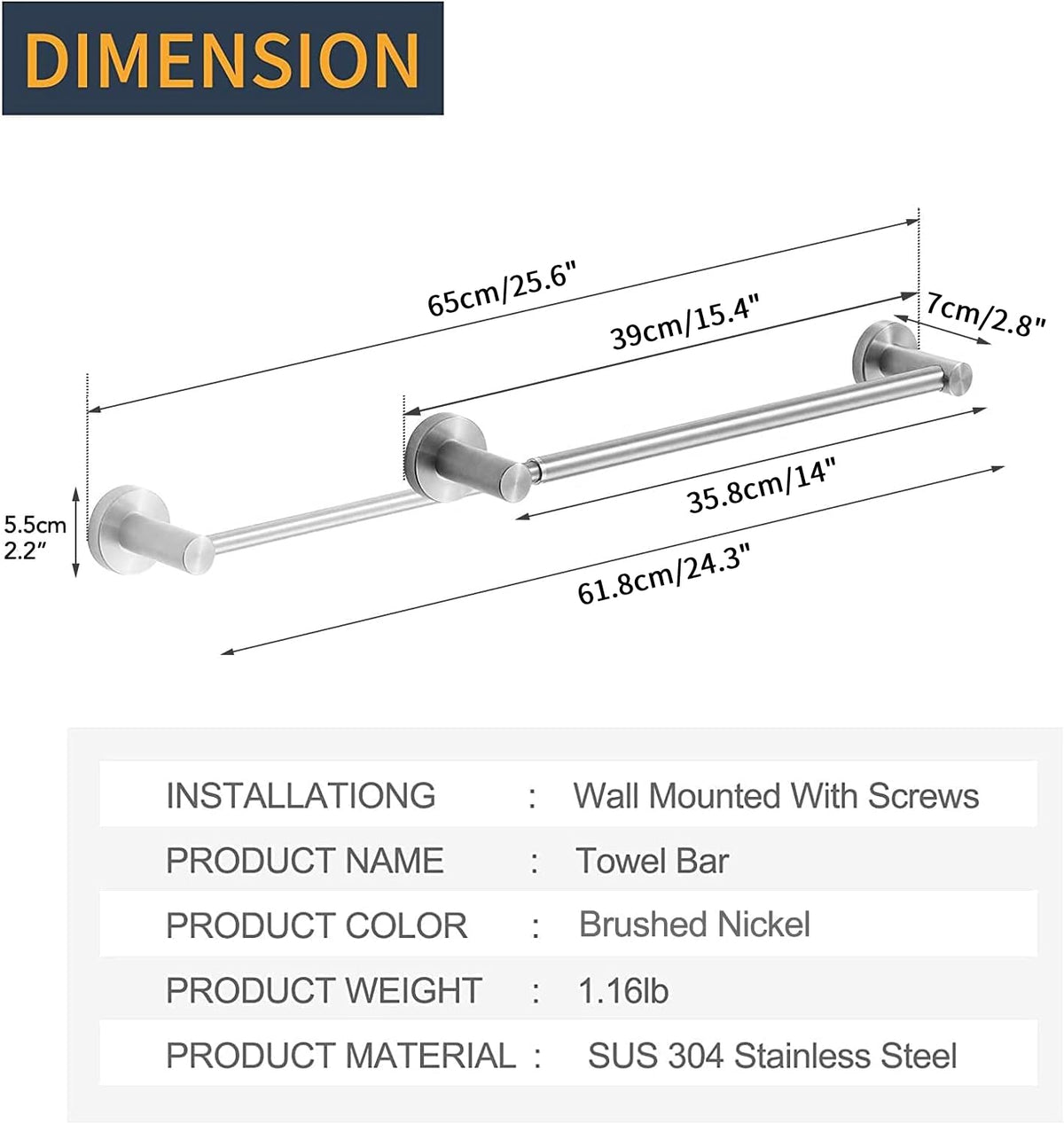 BESy concealed screws wall mount for a clean bathroom look.