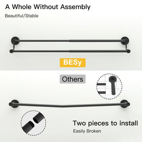 BESy double-bar design in matte black offers extra drying space.