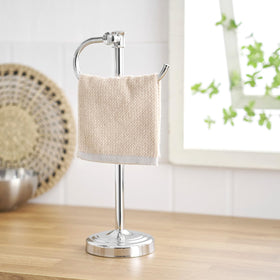 BESy easy-clean polished chrome towel bar after shower cleanup