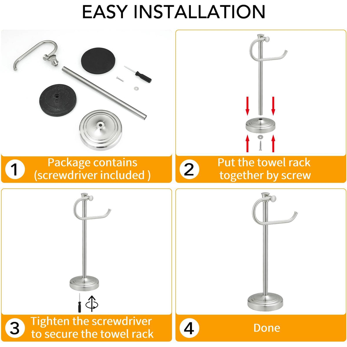 BESy easy-clean towel holder for quick maintenance after daily use.