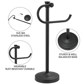 Free-standing towel rack hardware kit included for easy assembly.