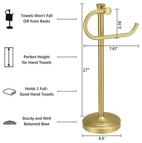 BESy free-standing towel rack with modern design fits any vanity.