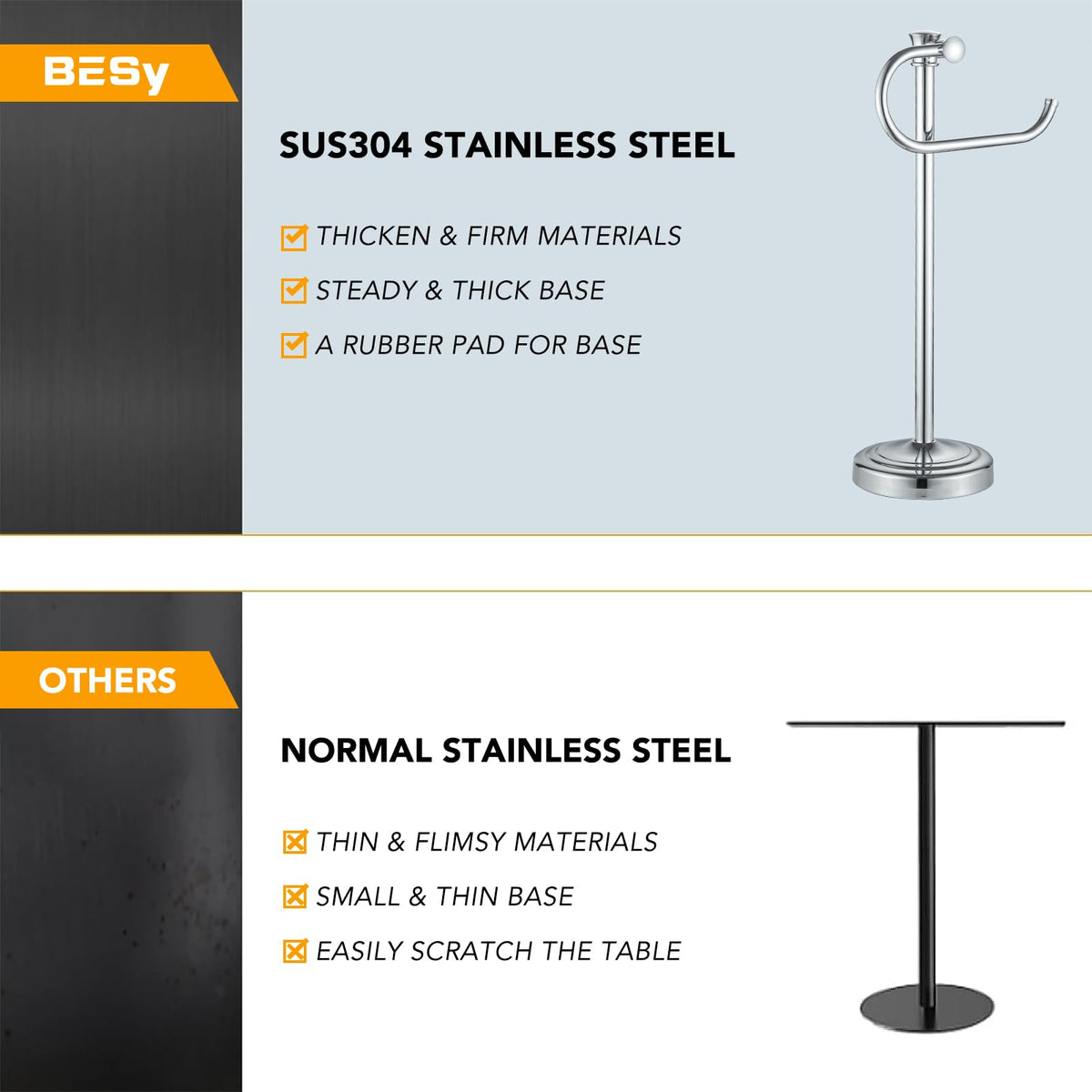BESy modern chrome towel rack complements a contemporary bathroom