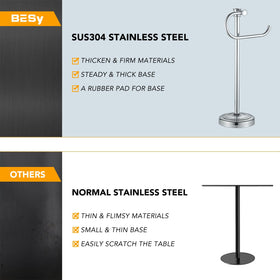BESy modern chrome towel rack complements a contemporary bathroom