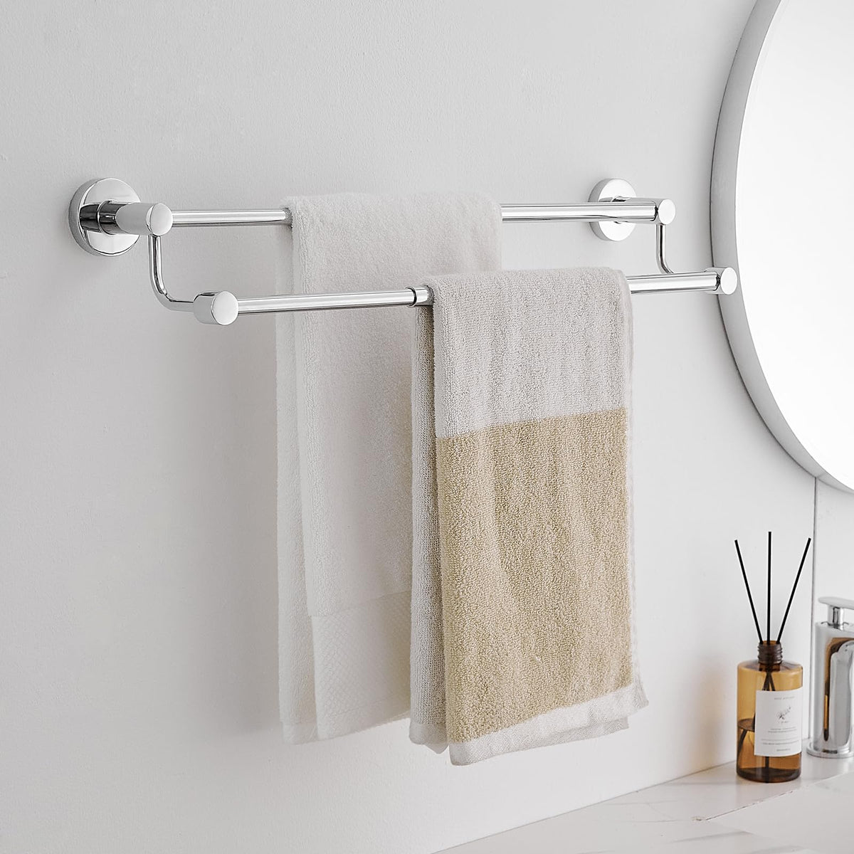 BESy polished chrome finish adds a bright, modern bathroom look.