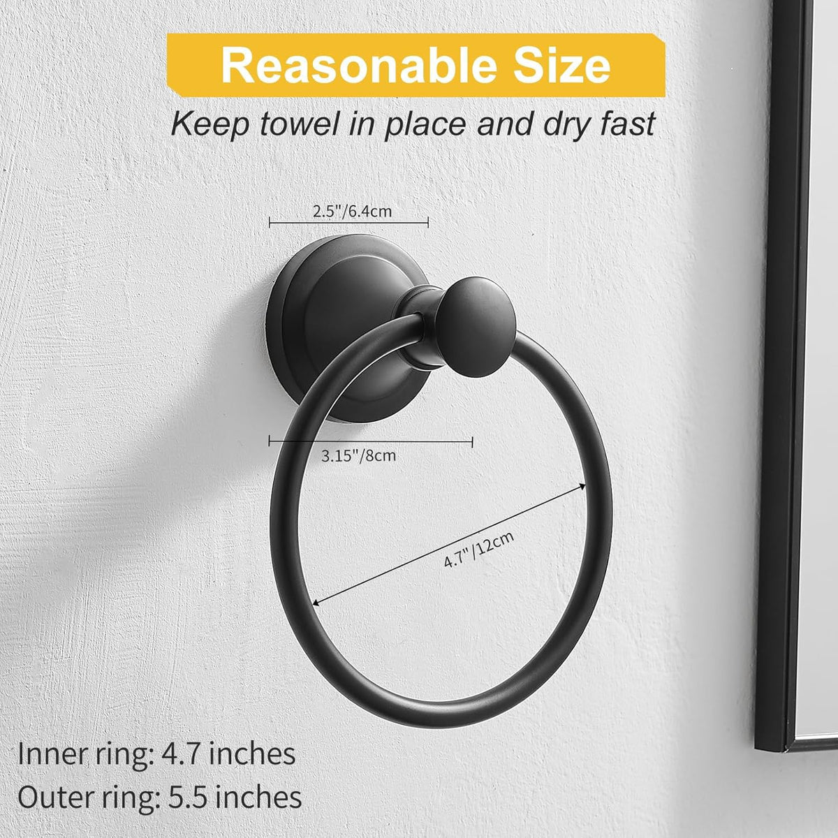 BESy rustproof matte black finish resists scratches and tarnish