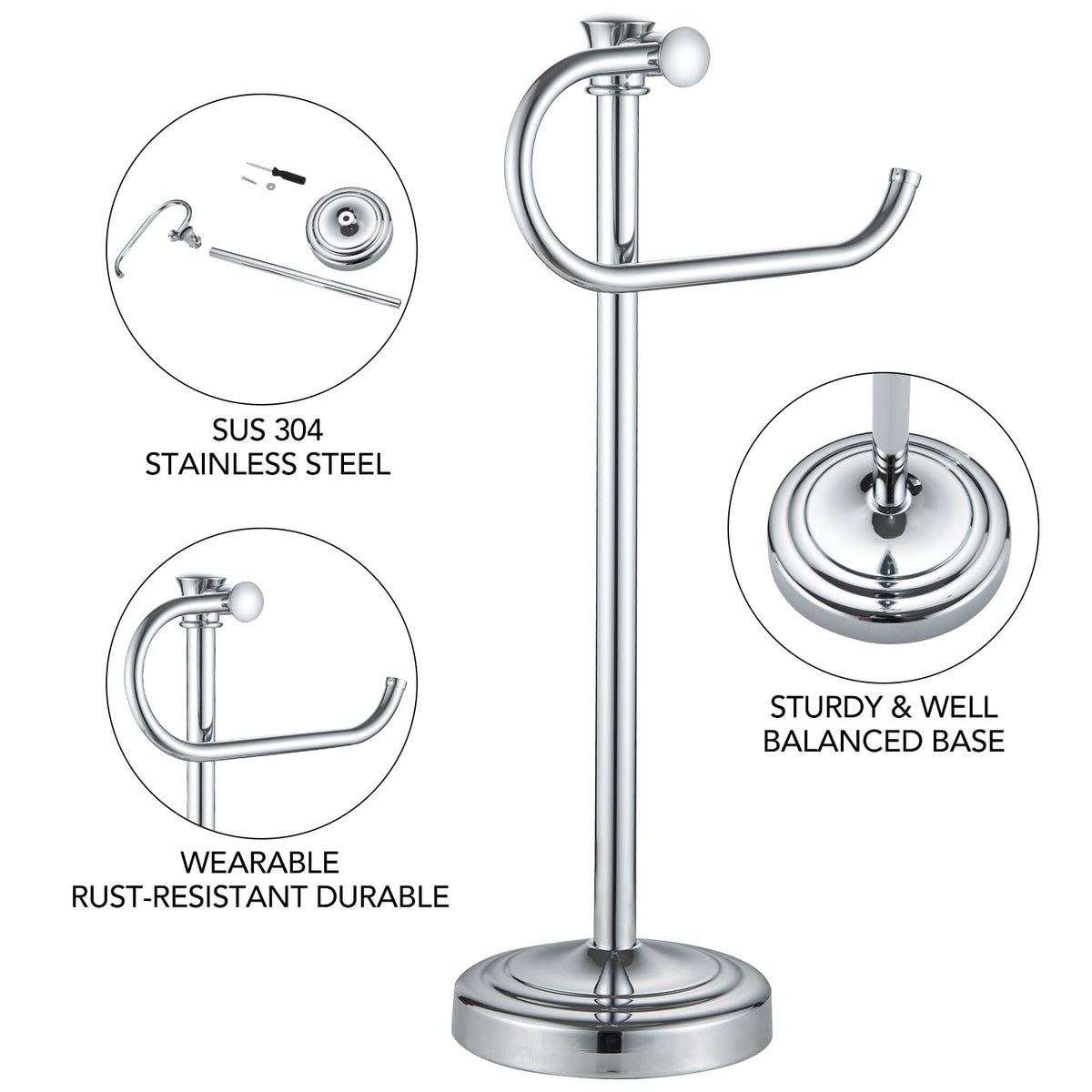 BESy stainless steel towel bar hanger resists rust for daily use