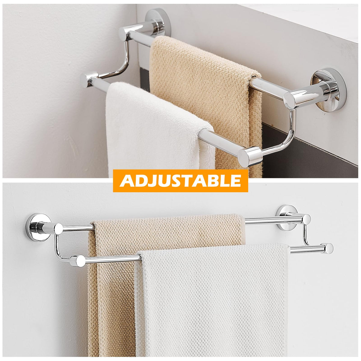 BESy SUS304 stainless steel towel holder resists rust and tarnish.