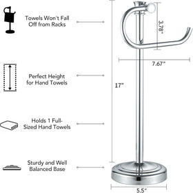 BESy wide-base free-standing towel rack remains balanced