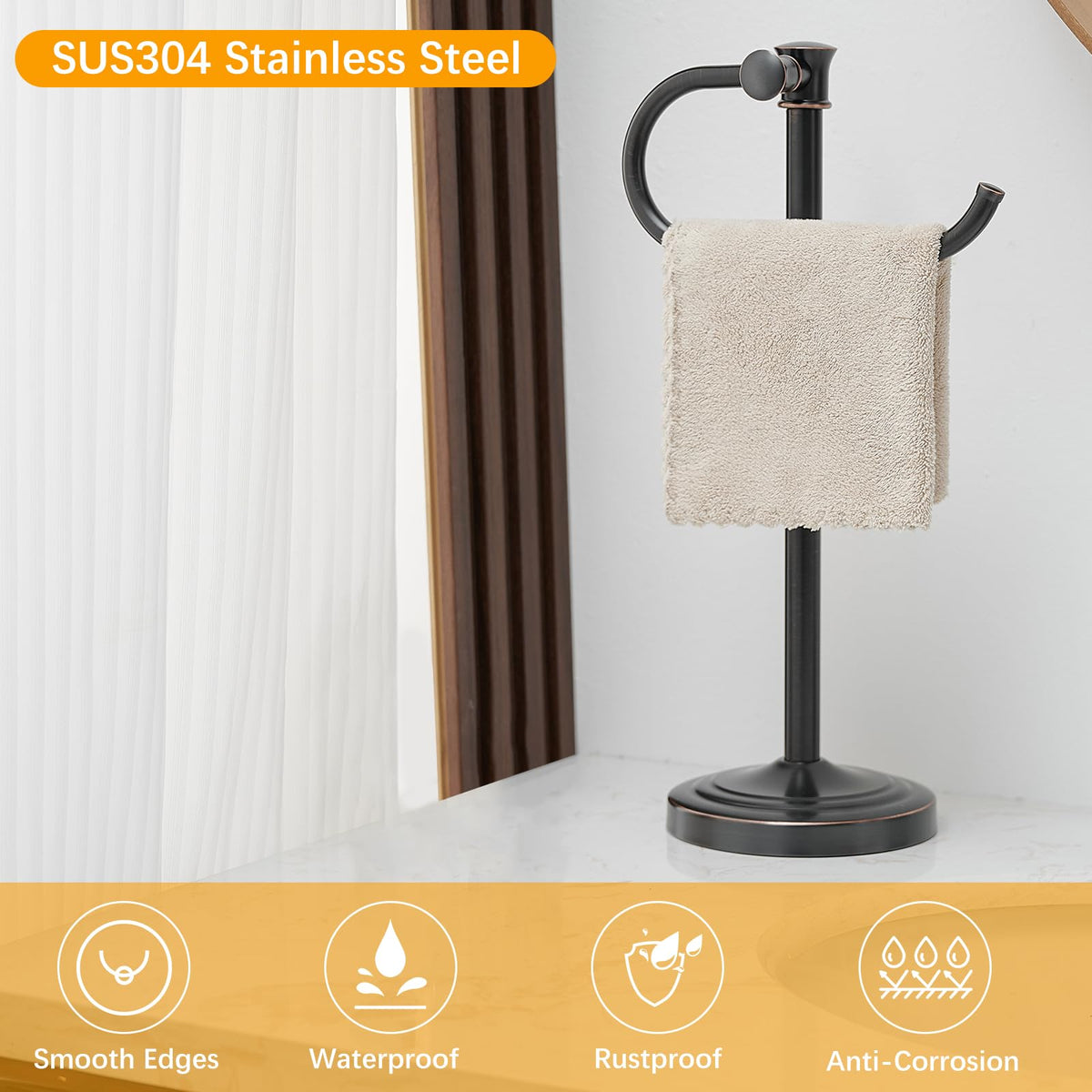 BESy wide-base free-standing rack for upright towel placement