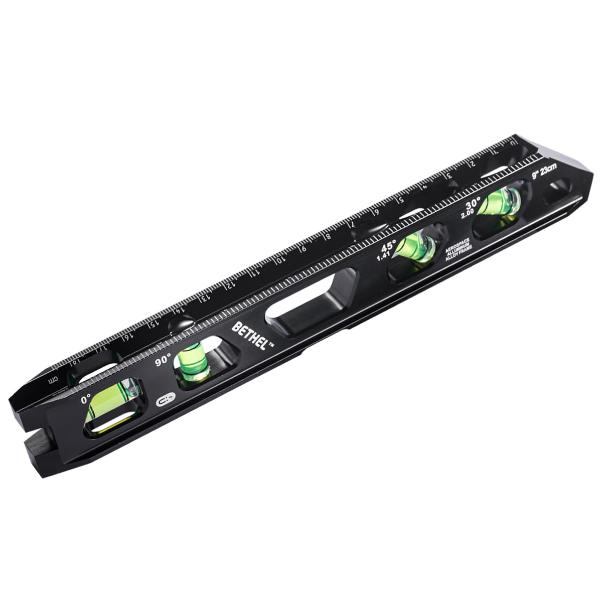 BETHEL 9in magnetic torpedo level with aluminum frame for durable, precise leveling.