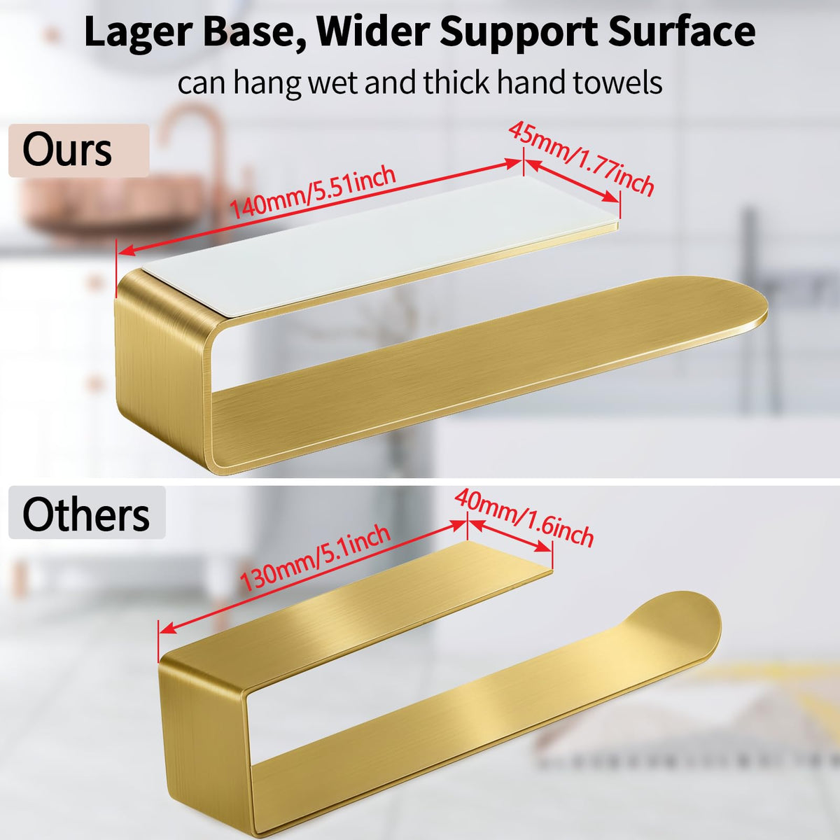 Bethom adhesive wall-mounted towel bar installed without drilling for renter-friendly spaces