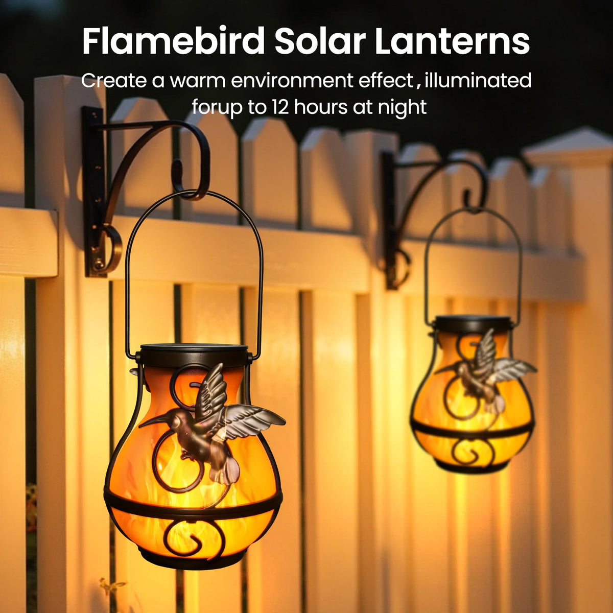 Betolean solar-powered lights charge in sun and light nights automatically.