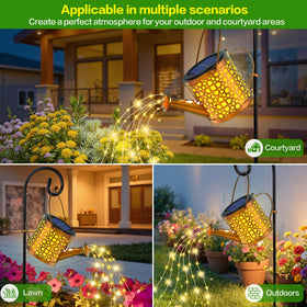 BETOLEAN watering can light spout glow evokes twinkling stars in the yard