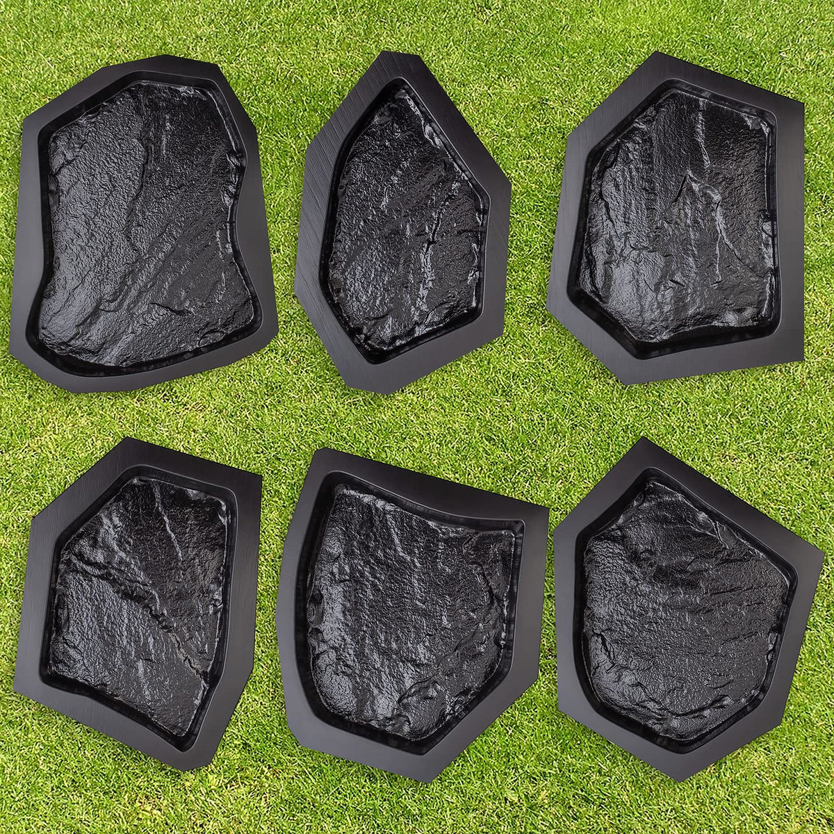 BETONEX flagstone molds 6pc set for durable, reusable garden walkways and stepping stones.