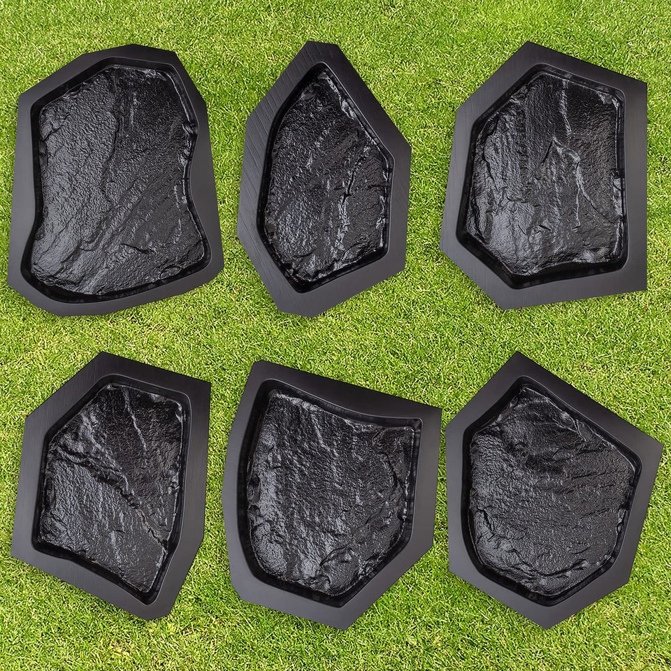 BETONEX flagstone molds 6pc set for durable, reusable garden walkways and stepping stones.
