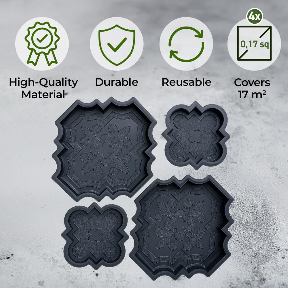 BETONEX garden path mold set for DIY cement walkways