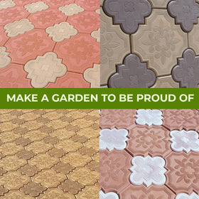 BETONEX Pathmaker big tile mold showing two large patterns for walkways