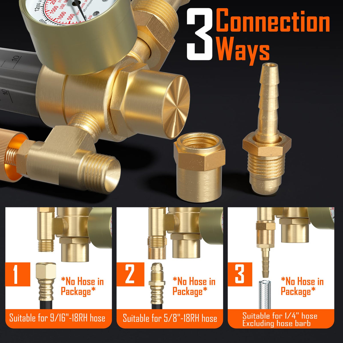 BETOOLL regulator with CGA580 inlet attachment ensures secure tank connection.