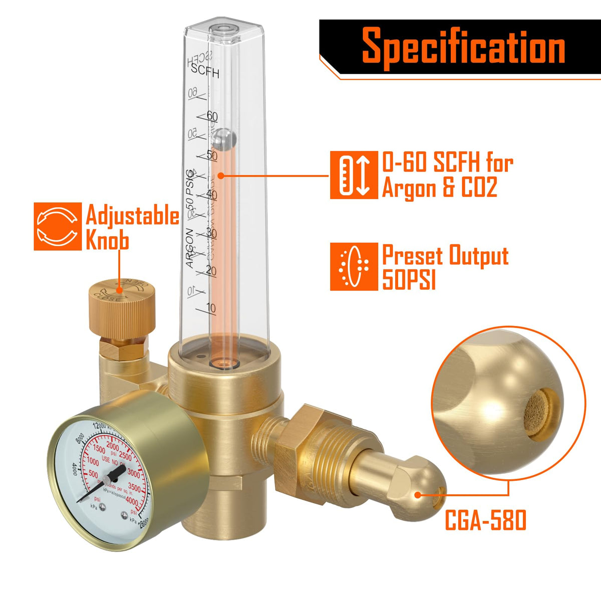 BETOOLL flow meter gauge provides precise flow for consistent welds.