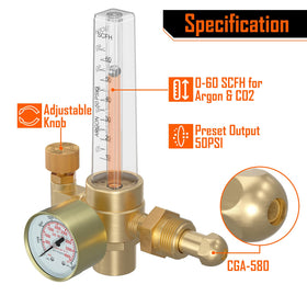 BETOOLL flow meter gauge provides precise flow for consistent welds.
