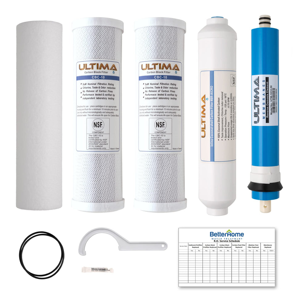 Better Home Water Treatment Ultima7 under-sink filter system improves water quality.
