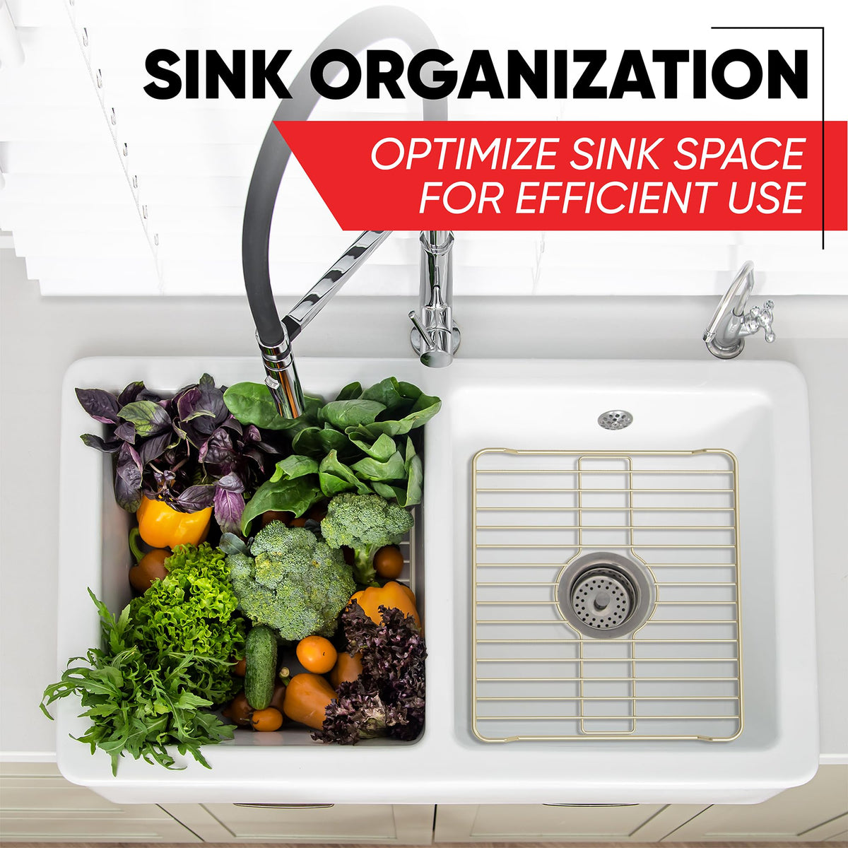 Better Houseware grid provides sink base protection in a compact 181x123x1 inches frame.