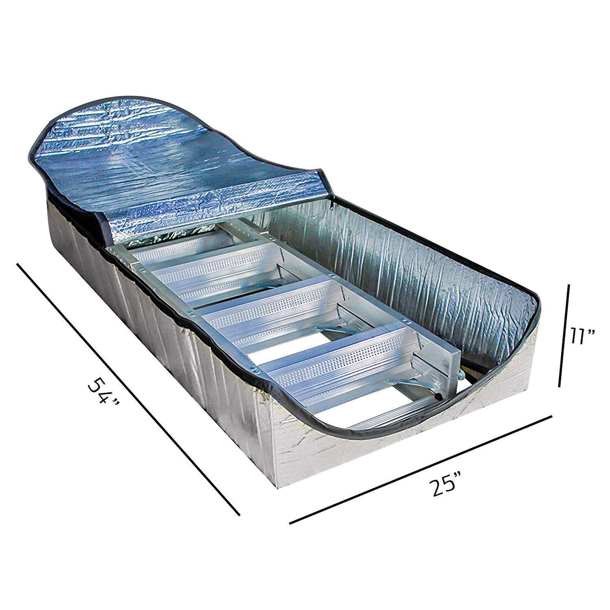 Bevel Energy attic cover draft seal illustrates airtight protection for rooms.