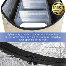 Bevel Energy radiant heat reflection panel highlights summer cooling benefits.