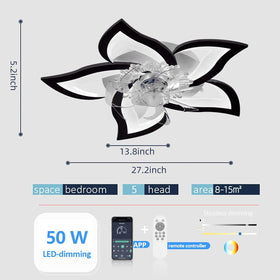 Bevenus acrylic lampshade ceiling fan emits evenly diffused light