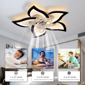 Bevenus black low-profile ceiling fan lights for modern contrast and quiet operation