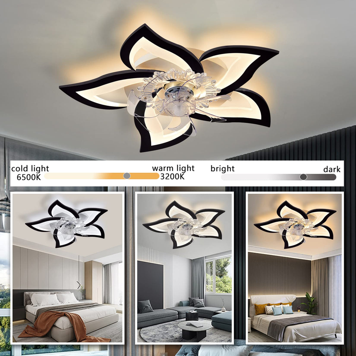 Bevenus dimmable ceiling fan with light lets you adjust glow and breeze remotely