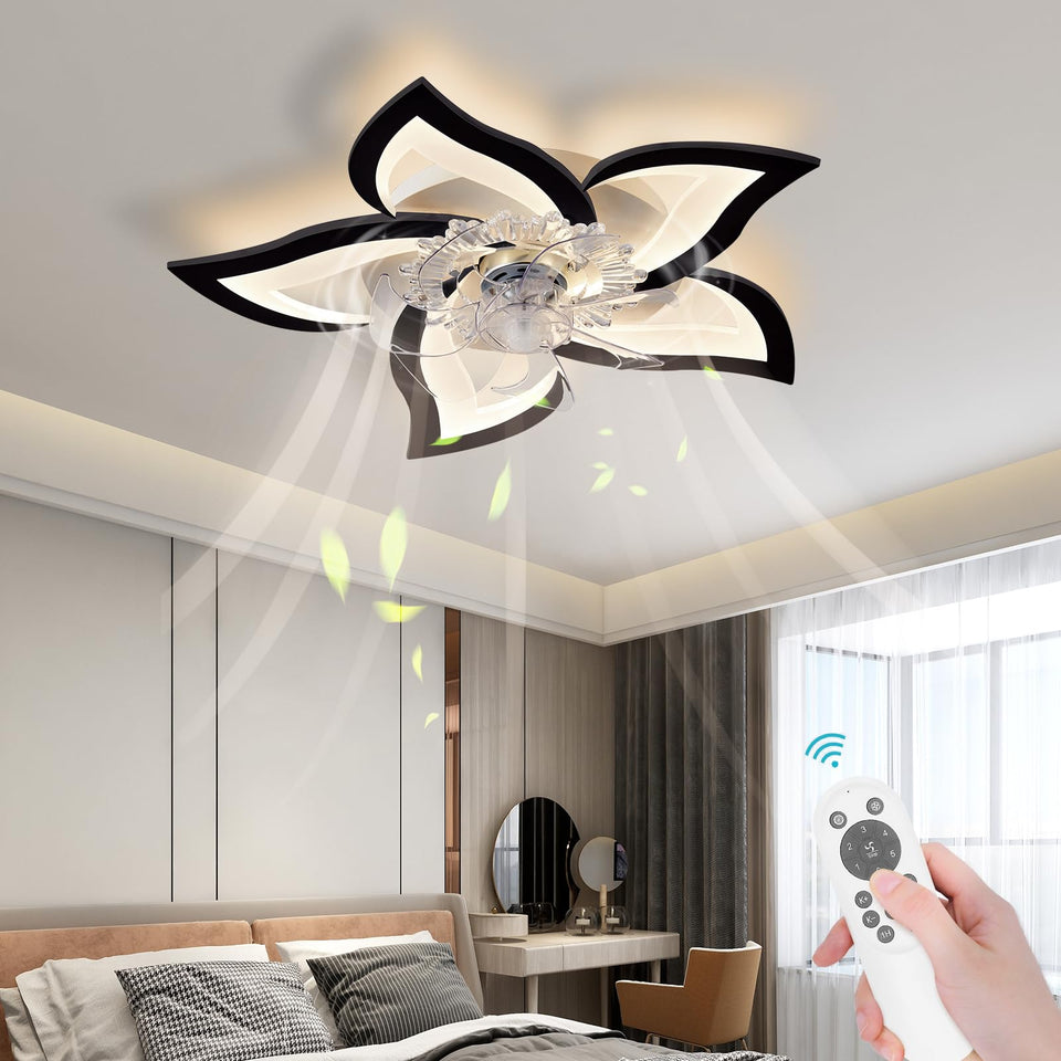 Bevenus flower-shape ceiling fan with light adds decorative ambience and gentle airflow