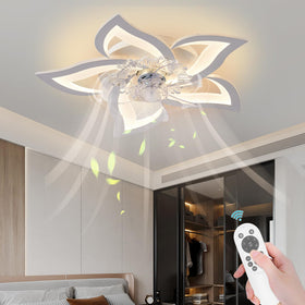 Bevenus low-profile ceiling fan with petal design delivers quiet, stylish cooling for living rooms.