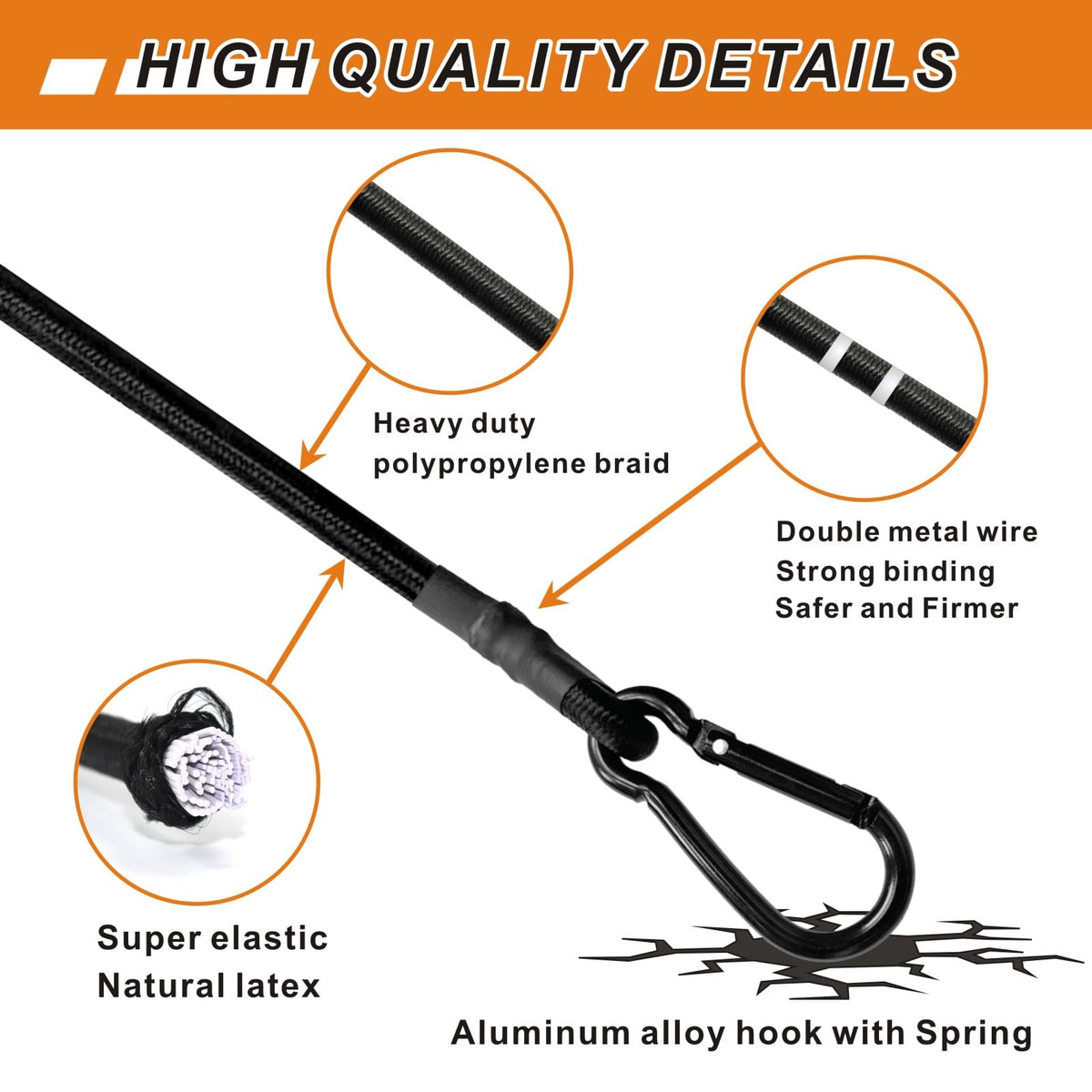 BEXSLE 80lbs load-capacity graphic highlights strong performance for securing items.