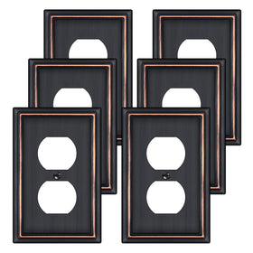 BEYIMEN 6-pack outlet wall plates in oil-rubbed bronze for durable, cohesive decor.